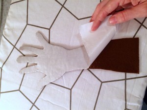 Tree Craft 6 - Peel away freezer paper from felt