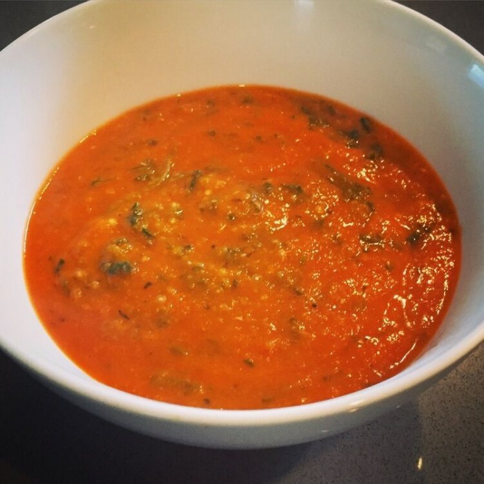 Tomato Soup with Quinoa and Chickpeas