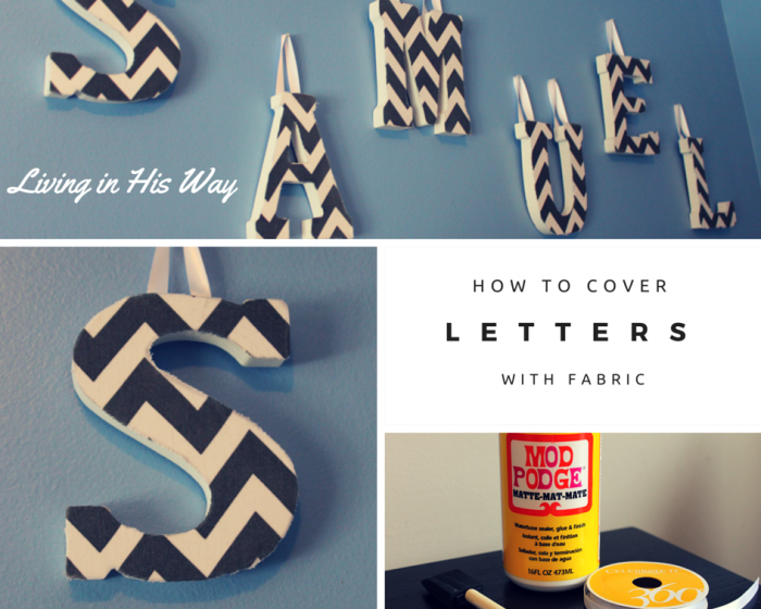 How to cover wooden letters with fabric