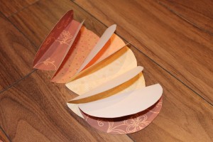 Folded paper circles for pumpkin craft