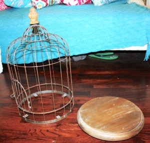 separated birdcage for DIY Chandelier Upcycle