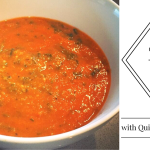 Creamy Tomato Spinach Soup with Quinoa and Chickpeas