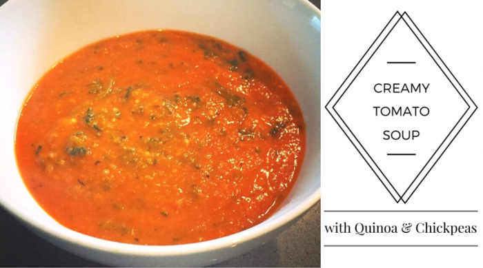 Creamy Tomato Soup with Quinoa & Chickpeas